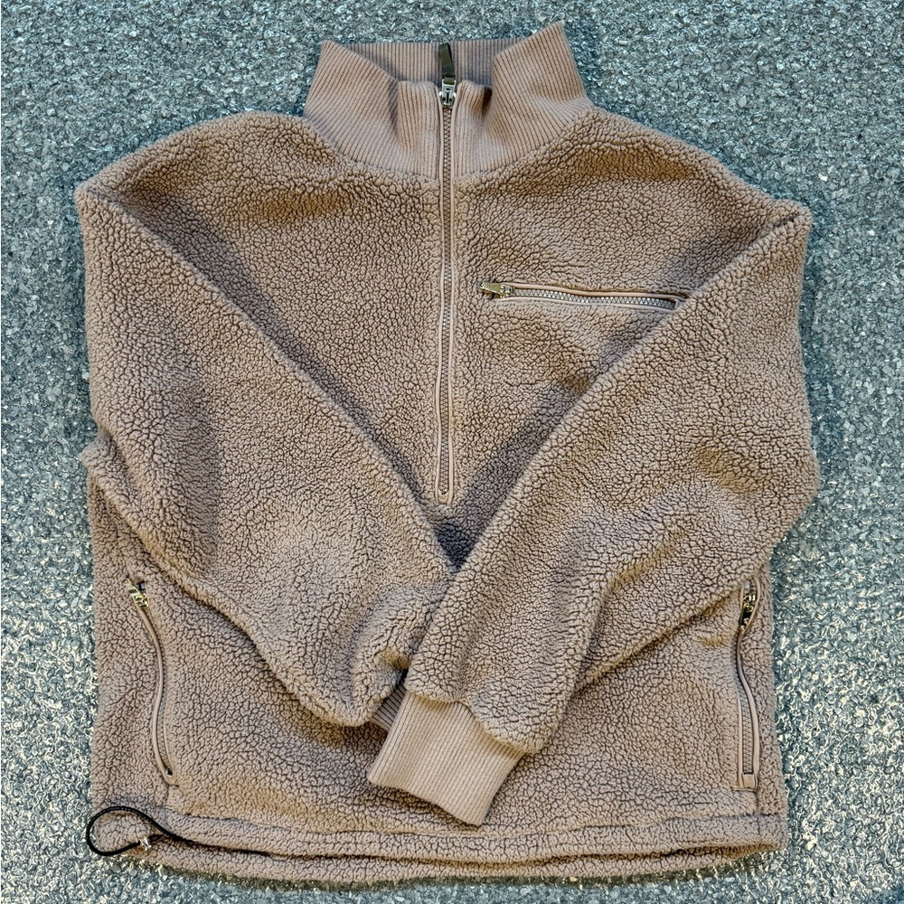 Greyson teddy/sherpa 1/2 zip pull over- size small!!!